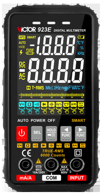 VICTOR 923E Digitale multimeter met kleurrijk scherm Smart Auto range multimeter