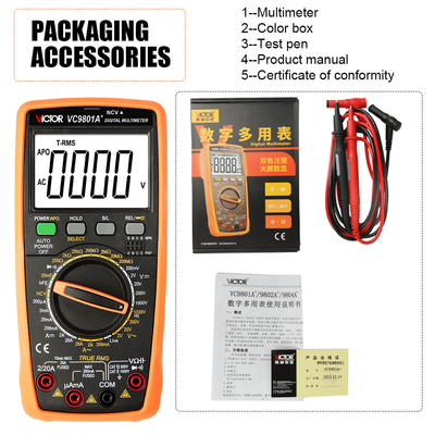 VICTOR VC9805A+1999(3 1/2) True RMS Digital Multimeter Tester Weerstandsmeting AC DC 1000V 20A Voltmeter Ammeter