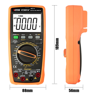 VICTOR VC9808+ digitale Multimeter 2000uF capacimeter 10MHz Frequentietemperatuur- en inductantiemeter met LCR-test