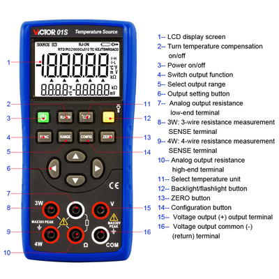 VICTOR 01S Temperatuursignaalgenerator Temperatuurbronproceskalibrator multimeter