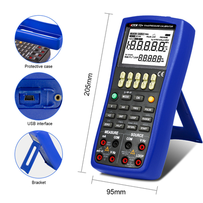 VICTOR15+ Multifunctioneel proceskalibrator Handheld accu bediend instrument voor het meten en opvragen van parameters met drukkalibratie