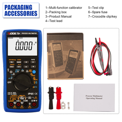 VICTOR 79+ Proces Multimeter weerstand 400 ohm thermocouple frequentie 100hz lus 24V Digitale Multimeter