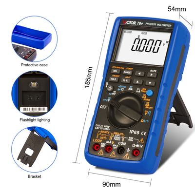 VICTOR 79+ Proces Multimeter weerstand 400 ohm thermocouple frequentie 100hz lus 24V Digitale Multimeter