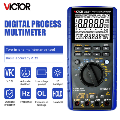 VICTOR 79A+ Professionele multifunctionele proceskalibrator Multimeter Digitale procesmultimeter