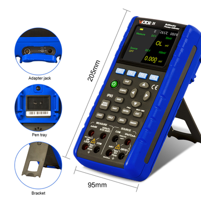 VICTOR 26 Multifunctionele proceskalibrator Signalgenerator met een nauwkeurigheid van 0,01% 5 cijfers Display 24V luscircuit IP65