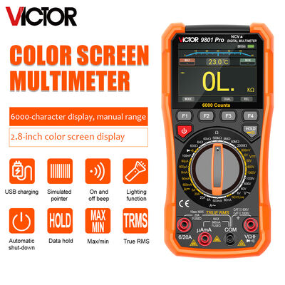 VICTOR 9801Pro Digitale Multimeter met TFT-scherm